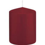 Trend Candles 1x Bordeauxrode Cilinderkaars/stompkaars 6 X 8 Cm 29 Branduren - Geurloze Kaarsen - Woondecoraties - Rood