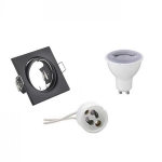 BES LED Led Spot Set - Trion - Gu10 Fitting - Dimbaar - Inbouw Vierkant - Mat - 6w - Warm Wit 3000k - Kantelbaar 80mm - Zwart