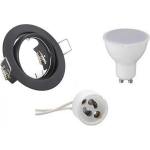 BES LED Led Spot Set - Aigi - Trion - Gu10 Fitting - Inbouw Rond - Mat - 8w - Warm Wit 3000k - Kantelbaar Ø83mm - Zwart