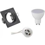 BES LED Led Spot Set - Aigi - Trion - Gu10 Fitting - Inbouw Vierkant - Mat - 8w - Warm Wit 3000k - Kantelbaar 80mm - Zwart