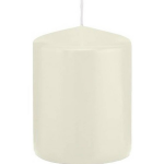 Trend Candles 1x Ivoorte Cilinderkaars/stompkaars 6 X 8 Cm 29 Branduren - Geurloze Kaarsen - Woondecoraties - Wit