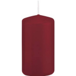 Trend Candles 1x Bordeauxrode Cilinderkaars/stompkaars 5 X 10 Cm 23 Branduren - Geurloze Kaarsen - Woondecoraties - Rood