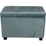 Clayre & Eef Hocker/opbergkist 60*36*43 Cm Turquoise Hout / Textiel Rechthoekig 64061lt - Groen