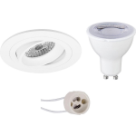 BES LED Led Spot Set - Pragmi Aerony Pro - Gu10 Fitting - Dimbaar - Inbouw Rond - Mat - 6w - Natuurlijk 4200k - - Wit