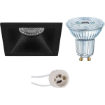 Osram - Led Spot Set - Parathom Par16 940 36d - Pragmi Pollon Pro - Gu10 Fitting - Dimbaar - Inbouw Vierkant - Mat - Zwart