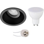 BES LED Led Spot Set - Pragmi Zano Pro - Gu10 Fitting - Inbouw Rond - Mat - 4w - Warm Wit 3000k - Kantelbaar - Ø93mm - Zwart