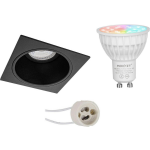 Mi-light - Led Spot Set Gu10 - Smart Led - Wifi Led - Slimme Led - 4w - Rgb+cct - Aanpasbare Kleur - Dimbaar - Pragmi - Zwart