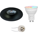 Mi-light - Led Spot Set Gu10 - Smart Led - Wifi Led - Slimme Led - 4w - Rgb+cct - Aanpasbare Kleur - Dimbaar - Pragmi - Zwart