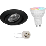 Mi-light - Led Spot Set Gu10 - Smart Led - Wifi Led - Slimme Led - 4w - Rgb+cct - Aanpasbare Kleur - Dimbaar - Pragmi - Zwart