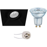 Osram - Led Spot Set - Parathom Par16 940 36d - Pragmi Nivas Pro - Gu10 Fitting - Dimbaar - Inbouw Vierkant - Mat - Zwart