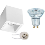 Osram - Opbouwspot Set - Parathom Par16 940 36d - Pragmi Cliron Pro - Gu10 Fitting - Dimbaar - Opbouw Vierkant - Mat - Wit