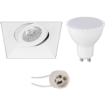 BES LED Led Spot Set - Pragmi Nivas Pro - Gu10 Fitting - Dimbaar - Inbouw Vierkant - Mat - 6w - Helder/koud 6400k - - Wit