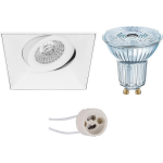 Osram - Led Spot Set - Parathom Par16 940 36d - Pragmi Nivas Pro - Gu10 Fitting - Dimbaar - Inbouw Vierkant - Mat - - Wit