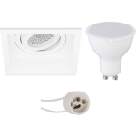 BES LED Led Spot Set - Pragmi Domy Pro - Gu10 Fitting - Inbouw Vierkant - Mat - 4w - Natuurlijk 4200k - Verdiept - - Wit