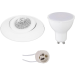 BES LED Led Spot Set - Aigi - Pragmi Nivas Pro - Gu10 Fitting - Inbouw Rond - Mat - 8w - Warm 3000k - Trimless - - Wit