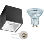 Osram - Opbouwspot Set - Parathom Par16 930 36d - Pragmi Cliron Pro - Gu10 Fitting - Dimbaar - Opbouw Vierkant - Mat - Zwart