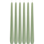 Trend Candles 6x Pastele Parelmoer Dinerkaarsen 30 Cm 13 Branduren - Geurloze Kaarsen - Rechte Tafelkaarsen/kandelaarkaarsen - Groen