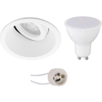 BES LED Led Spot Set - Aigi - Pragmi Zano Pro - Gu10 Fitting - Inbouw Rond - Mat - 8w - Helder/koud 6400k - Kantelbaar - - Wit