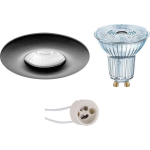 Osram - Led Spot Set - Parathom Par16 940 36d - Pragmi Luno Pro - Waterdicht Ip65 - Gu10 Fitting - Dimbaar - Inbouw Rond - Zwart