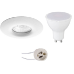 BES LED Led Spot Set - Pragmi Luno Pro - Waterdicht Ip65 - Gu10 Fitting - Inbouw Rond - Mat - 4w - Warm 3000k - Ø82mm - Wit