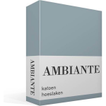 AMBIANTE Cotton Uni Hoeslaken - 100% Katoen - 1-persoons (80x200 Cm) - Blue - Blauw