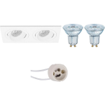 Osram - Led Spot Set - Parathom Par16 940 36d - Pragmi Borny Pro - Gu10 Fitting - Dimbaar - Inbouw Rechthoek Dubbel - - Wit