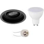 BES LED Led Spot Set - Pragmi Domy Pro - Gu10 Fitting - Inbouw Rond - Mat - 6w - Helder/koud Wit 6400k - Verdiept - - Zwart