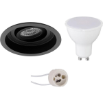 BES LED Led Spot Set - Aigi - Pragmi Domy Pro - Gu10 Fitting - Inbouw Rond - Mat - 8w - Warm Wit 3000k - Verdiept - - Zwart