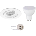 BES LED Led Spot Set - Pragmi Delton Pro - Gu10 Fitting - Inbouw Rond - Mat - 6w - Helder/koud 6400k - Kantelbaar - - Wit