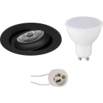 BES LED Led Spot Set - Pragmi Delton Pro - Gu10 Fitting - Inbouw Rond - Mat - 4w - Natuurlijk Wit 4200k - Kantelbaar - - Zwart