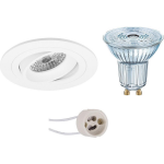 Osram - Led Spot Set - Parathom Par16 940 36d - Pragmi Aerony Pro - Gu10 Fitting - Dimbaar - Inbouw Rond - Mat - - Wit