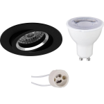 BES LED Led Spot Set - Pragmi Aerony Pro - Gu10 Fitting - Dimbaar - Inbouw Rond - Mat - 6w - Helder/koud Wit 6400k - - Zwart