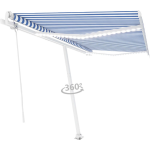 Vidaxl Luifel Automatisch Met Led En Windsensor 400x300 Cm En - Blauw