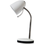 BES LED Led Bureaulamp - Aigi Wony - E27 Fitting - Flexibele Arm - Rond - Glans - Wit