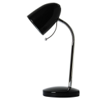 BES LED Led Bureaulamp - Aigi Wony - E27 Fitting - Flexibele Arm - Rond - Glans - Zwart