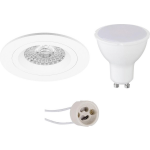 BES LED Led Spot Set - Pragmi Rodos Pro - Gu10 Fitting - Inbouw Rond - Mat - 4w - Helder/koud 6400k - Ø93mm - Wit