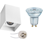 Osram - Opbouwspot Set - Parathom Par16 940 36d - Pragmi Luxina Pro - Gu10 Fitting - Dimbaar - Opbouw Vierkant - Mat - Wit