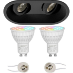 Mi-light - Led Spot Set Gu10 - Smart Led - Wifi Led - Slimme Led - 4w - Rgb+cct - Aanpasbare Kleur - Dimbaar - Pragmi - Zwart