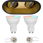 Mi-light - Led Spot Set Gu10 - Smart Led - Wifi Led - Slimme Led - 4w - Rgb+cct - Aanpasbare Kleur - Dimbaar - Pragmi - Zwart