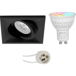 Mi-light - Led Spot Set Gu10 - Smart Led - Wifi Led - Slimme Led - 4w - Rgb+cct - Aanpasbare Kleur - Dimbaar - Pragmi - Zwart