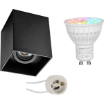 Mi-light - Opbouwspot Set Gu10 - Smart Led - Wifi Led - Slimme Led - 4w - Rgb+cct - Aanpasbare Kleur - Dimbaar - Pragmi - Zwart