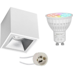 Mi-light - Opbouwspot Set Gu10 - Smart Led - Wifi Led - Slimme Led - 4w - Rgb+cct - Aanpasbare Kleur - Dimbaar - Pragmi - Wit