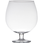 Bellatio Design Transparante Luxe Stijlvolle Brandy Vaas/vazen Van Glas 30 Cm - Bloemen/terrarium Vaas Voor Binnen Gebruik
