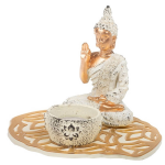 Boeddha Beeld Met Waxinelichthouder 15 Cm - Boeddha Beeldjes Voor Binnen Gebruik