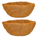 Esschert Design 2x Stuks Voorgevormde Inlegvellen Kokos Voor Hanging Basket 40 Cm - Kokosinleggers / Plantenbak Van Kokos - Bruin