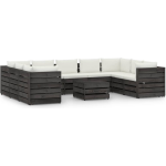 Vidaxl 10-delige Loungeset Met Kussens Geïmpregneerd Hout - Gris