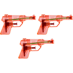 3x Waterpistool/waterpistolen 13 Cm - Rood