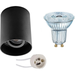 Osram - Opbouwspot Set - Parathom Par16 930 36d - Pragmi Luxina Pro - Gu10 Fitting - Dimbaar - Opbouw Rond - Mat - - Zwart