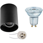 Osram - Opbouwspot Set - Parathom Par16 940 36d - Pragmi Luxina Pro - Gu10 Fitting - Dimbaar - Opbouw Rond - Mat - - Zwart