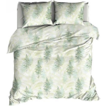 Satin D'or Felci Dekbedovertrek - 1-persoons (140x200/220 Cm + 1 Sloop) - Katoen Satijn - - Groen